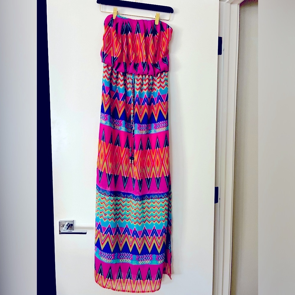 Strapless Maxi Dress - Colorful